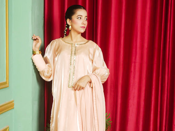 Luxury Steel Ivory  Embellished  Outfit