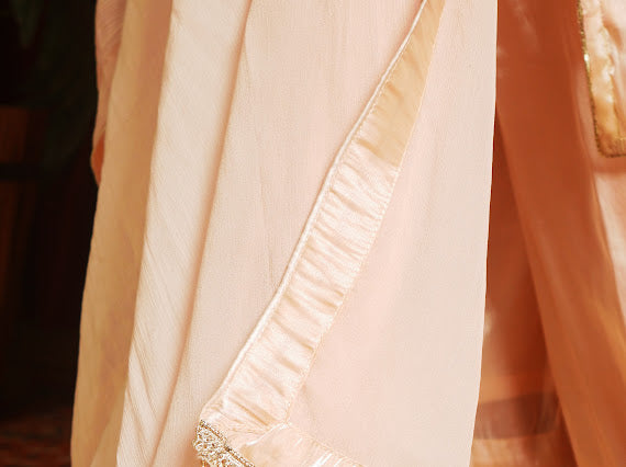 Luxury Steel Ivory  Embellished  Outfit
