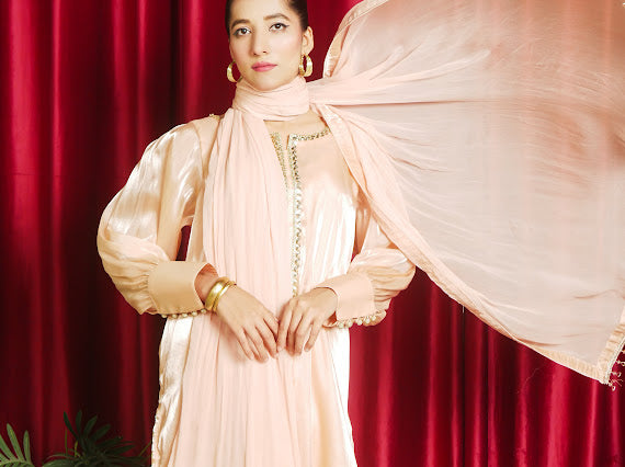 Luxury Steel Ivory  Embellished  Outfit