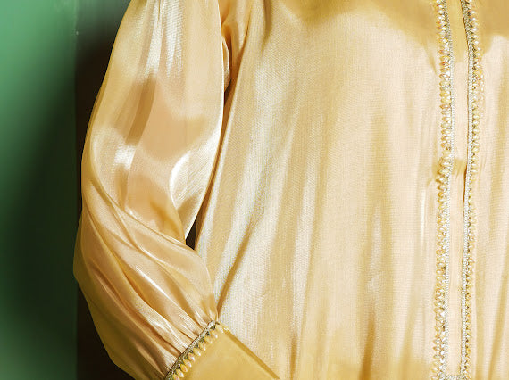 Royal Champagne Gold Attire Embellished Outfit