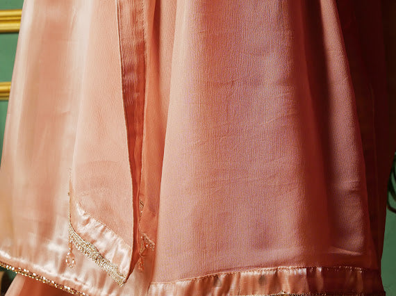 Peach Champagne Elegance Embellished Outfit