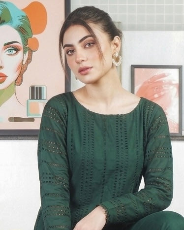 Emerald Elegance Straight Kurta Set