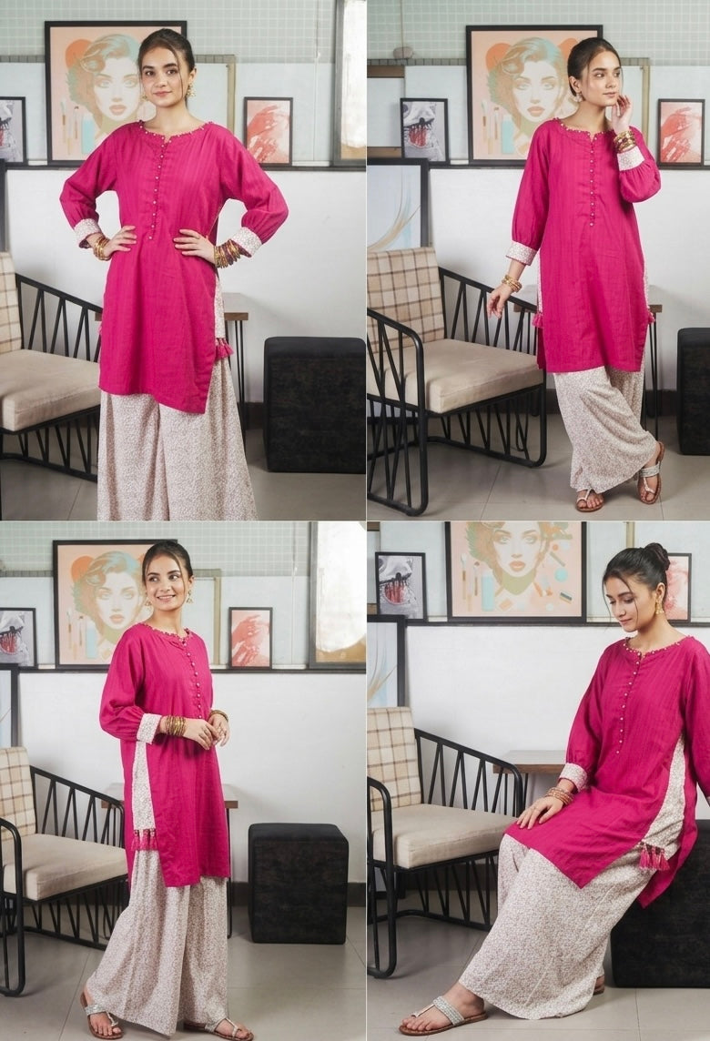 Rani Pink Charm Kurta Set